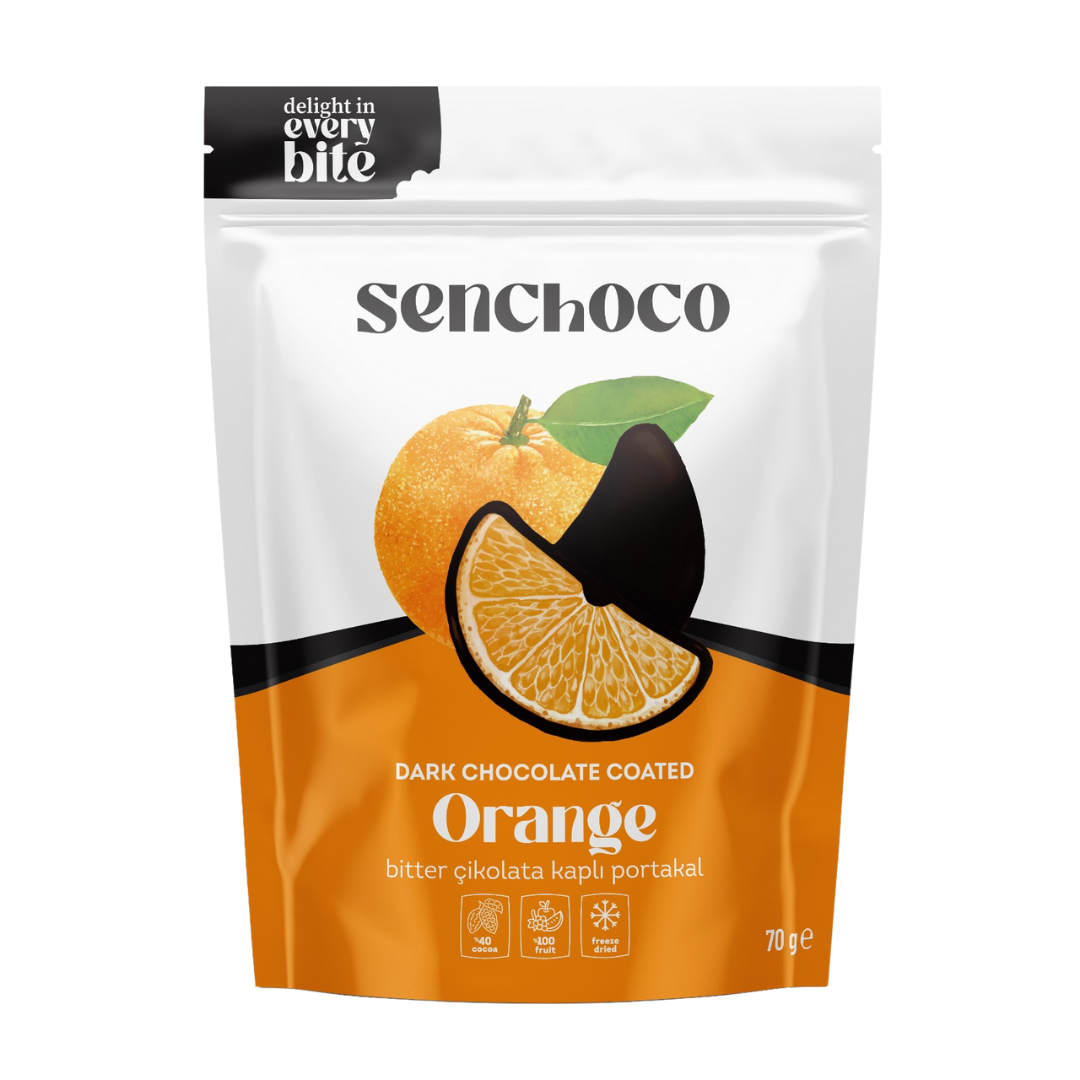 Dark Chocolate Covered Freeze Dried Orange – Senchoco